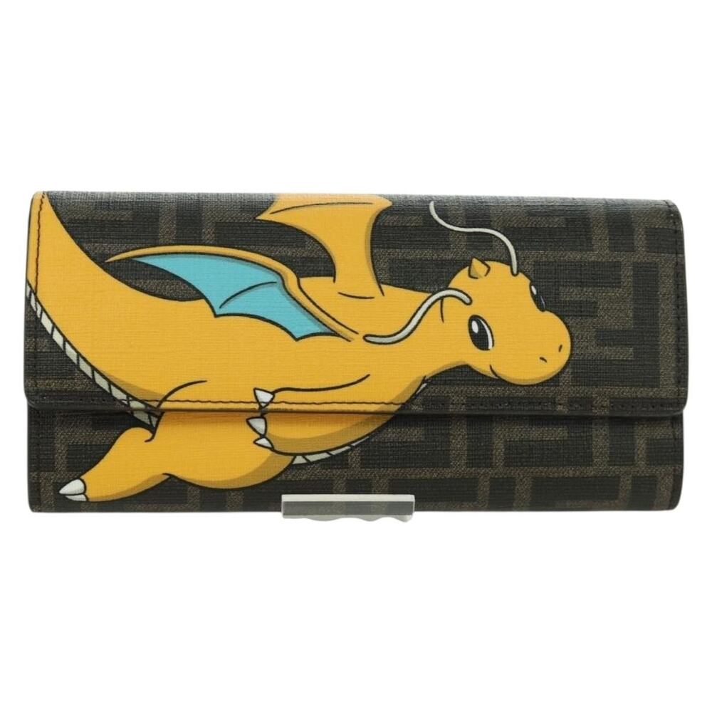 Fendi Xfrgmtxpokemon Zucca Chain Wallet Dragon Shoulder Bag Black